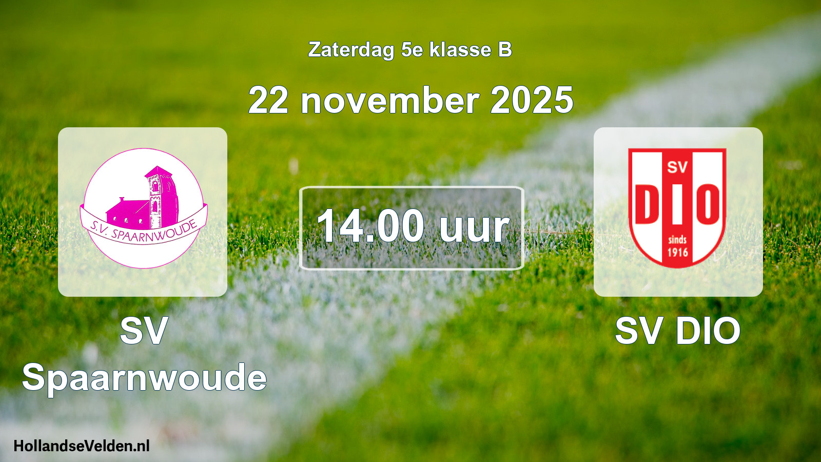 Scheduled Match: SV Spaarnwoude - SV DIO (22 November 2025)