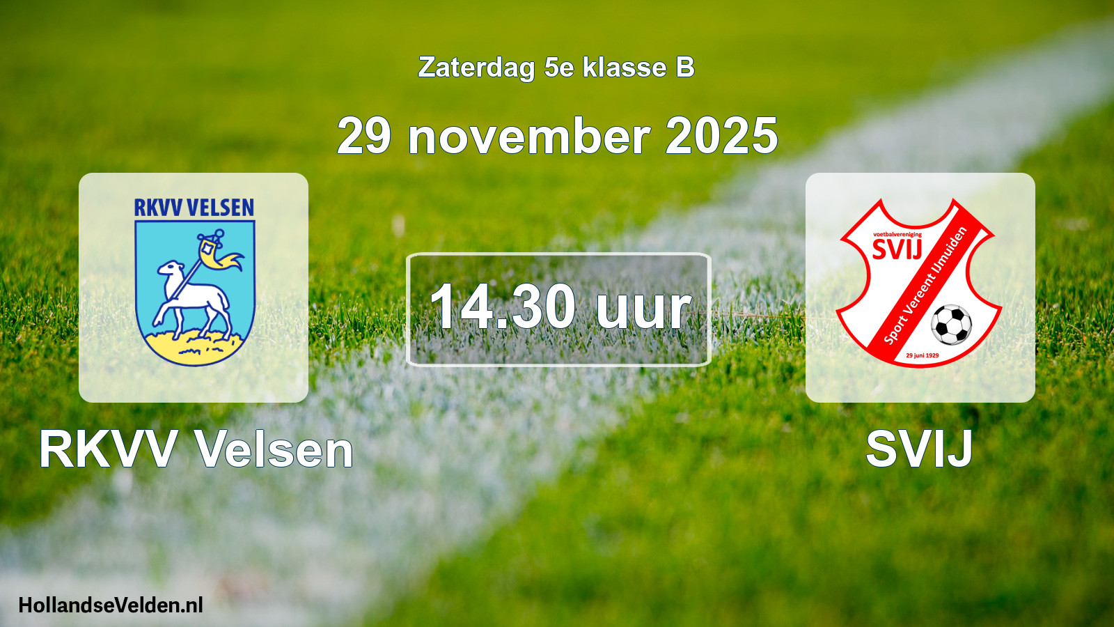 Scheduled Match: RKVV Velsen - SVIJ (29 November 2025)