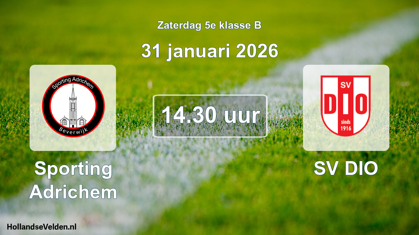 Scheduled Match: Sporting Adrichem - SV DIO (31 January 2026)
