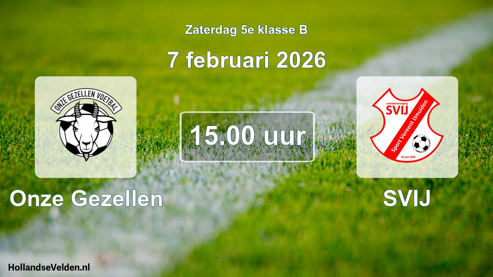 Scheduled Match: Onze Gezellen - SVIJ (7 February 2026)
