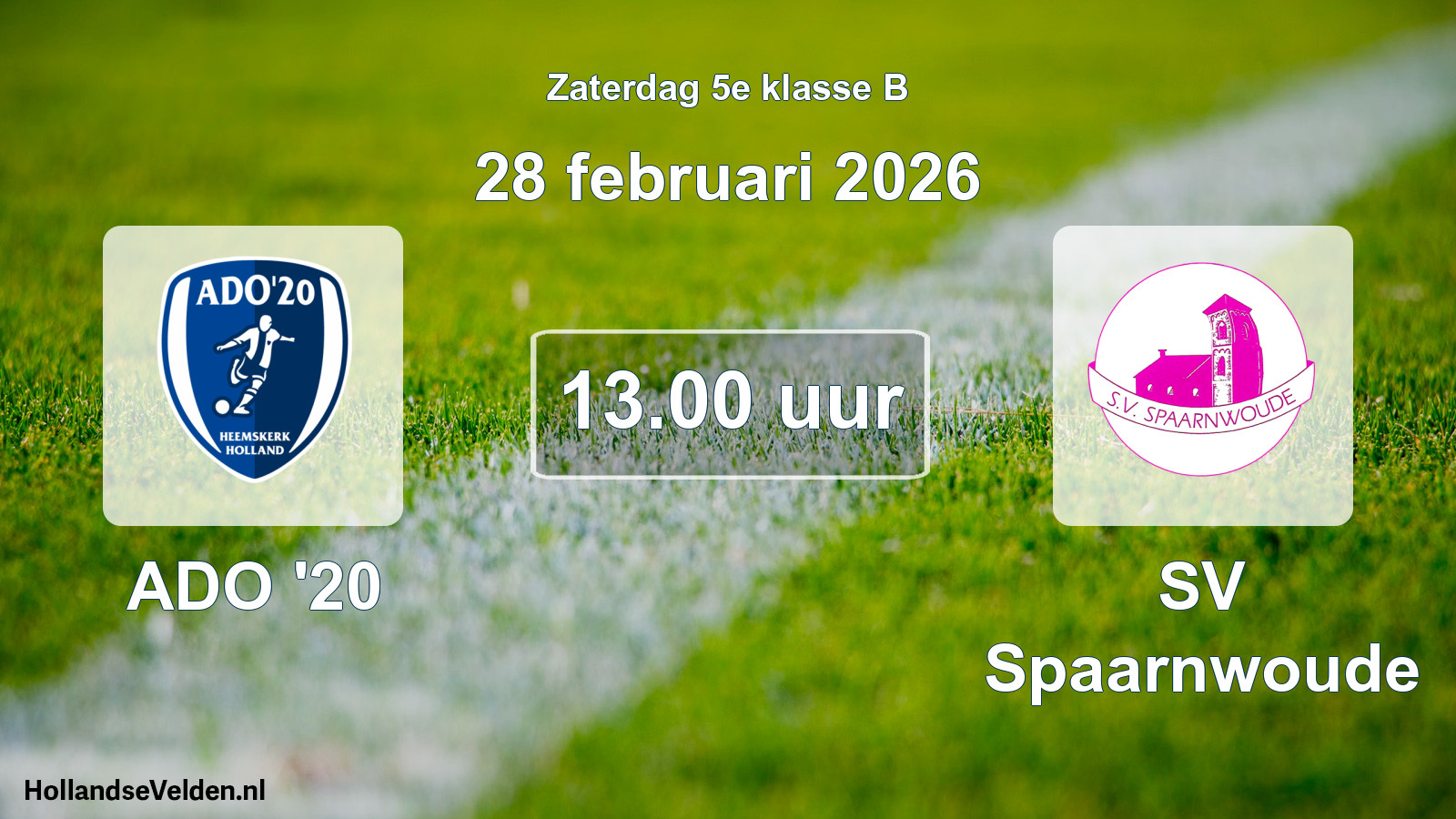 Scheduled Match: ADO '20 - SV Spaarnwoude (28 February 2026)
