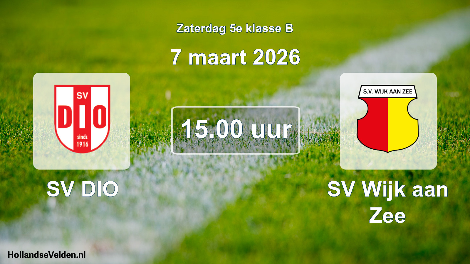 Scheduled Match: SV DIO - SV Wijk aan Zee (7 March 2026)