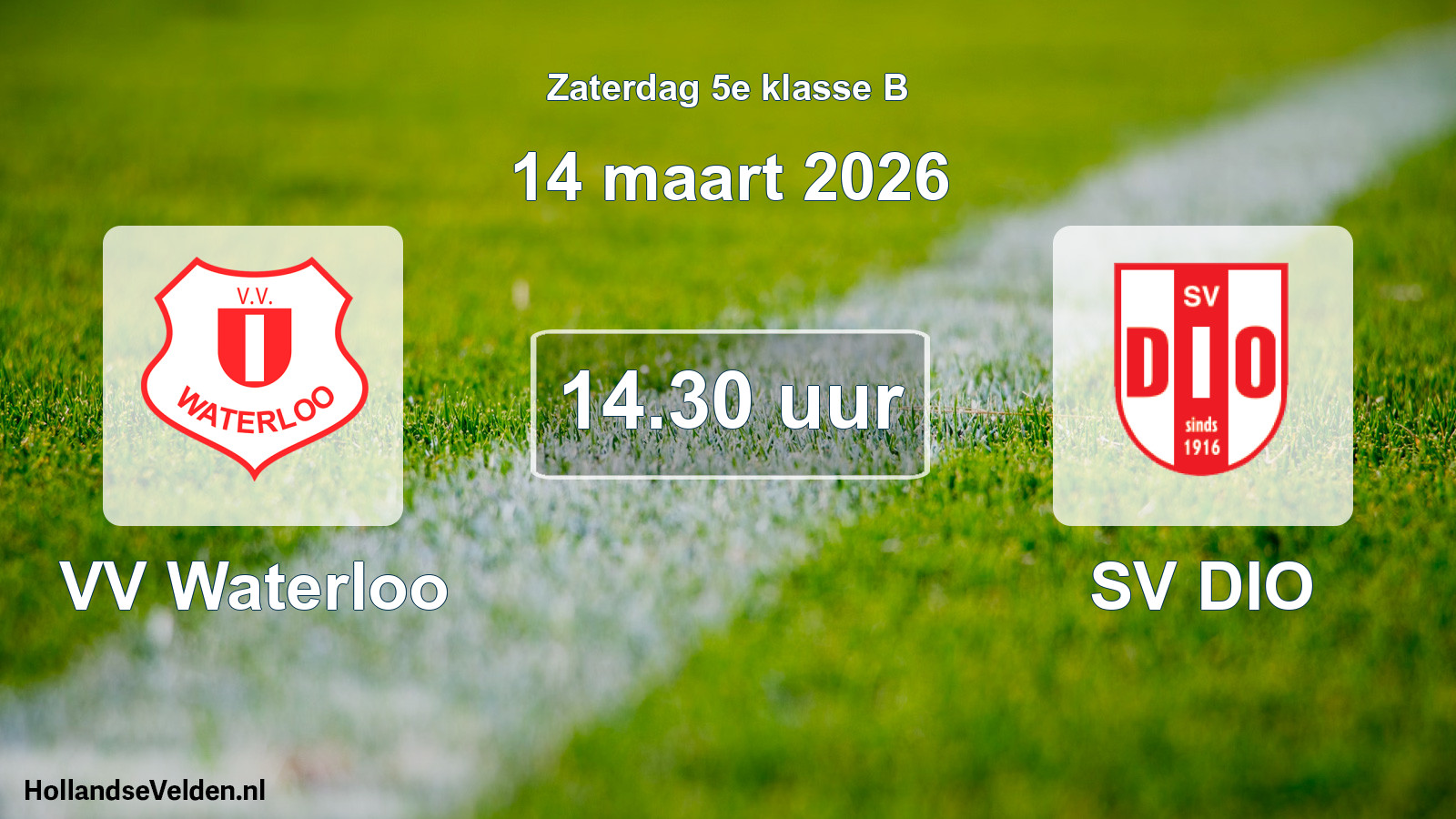 Scheduled Match: VV Waterloo - SV DIO (14 March 2026)