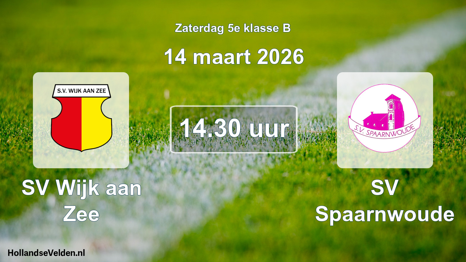 Scheduled Match: SV Wijk aan Zee - SV Spaarnwoude (14 March 2026)