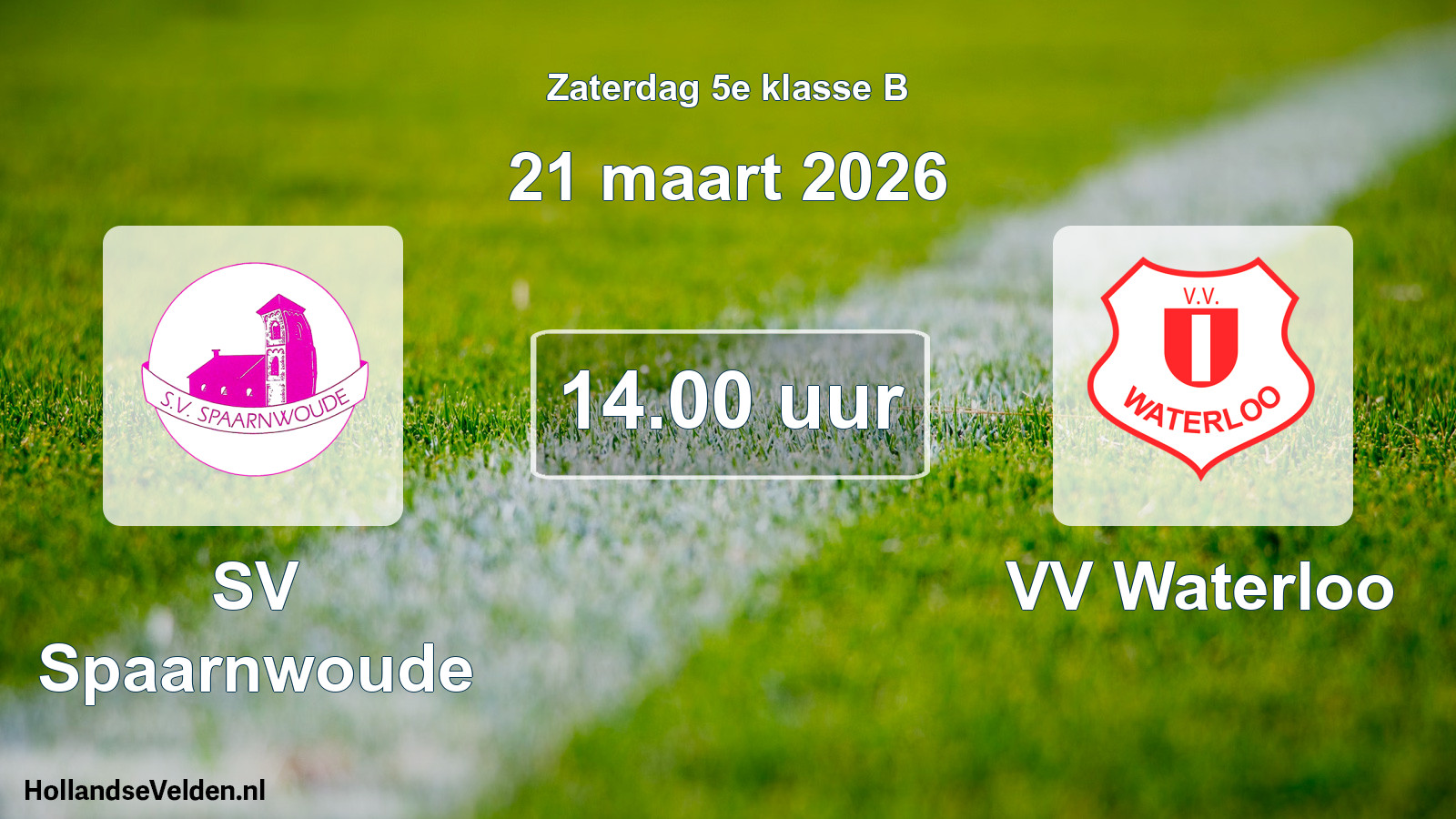 Scheduled Match: SV Spaarnwoude - VV Waterloo (21 March 2026)