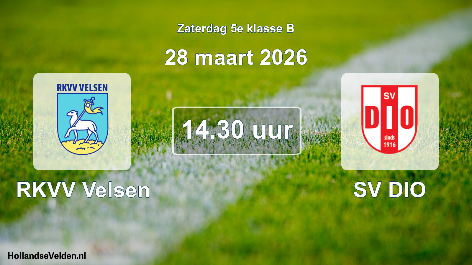 Scheduled Match: RKVV Velsen - SV DIO (28 March 2026)