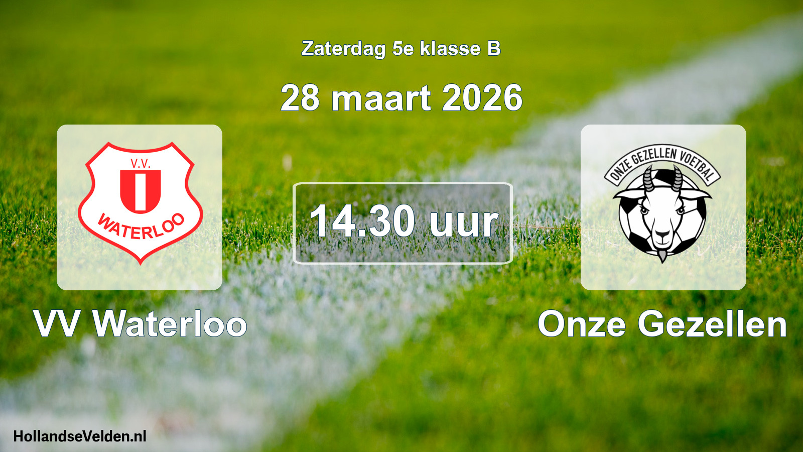 Scheduled Match: VV Waterloo - Onze Gezellen (28 March 2026)
