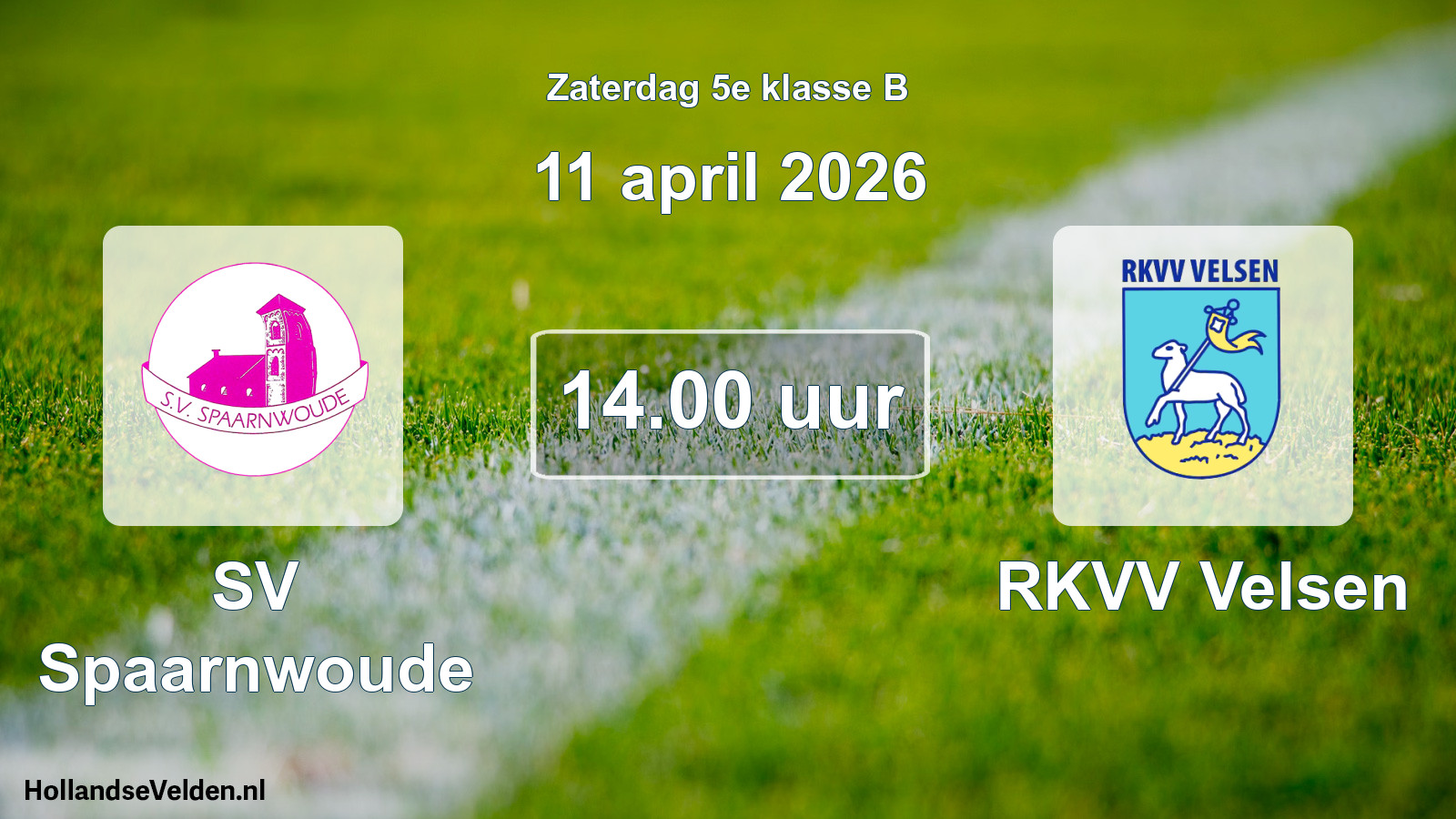 Scheduled Match: SV Spaarnwoude - RKVV Velsen (11 April 2026)