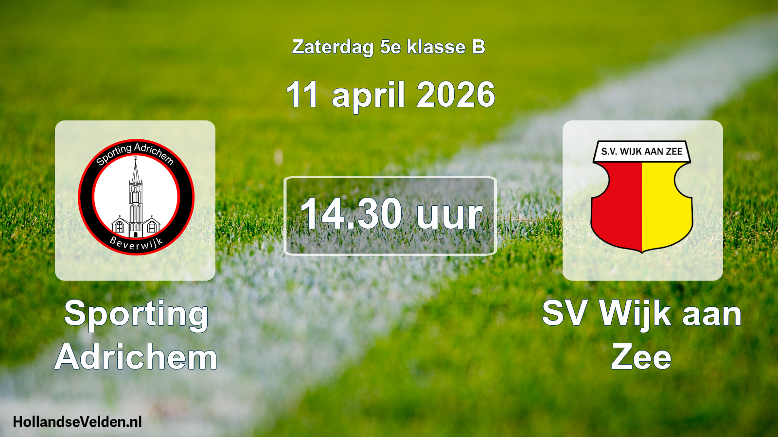 Scheduled Match: Sporting Adrichem - SV Wijk aan Zee (11 April 2026)
