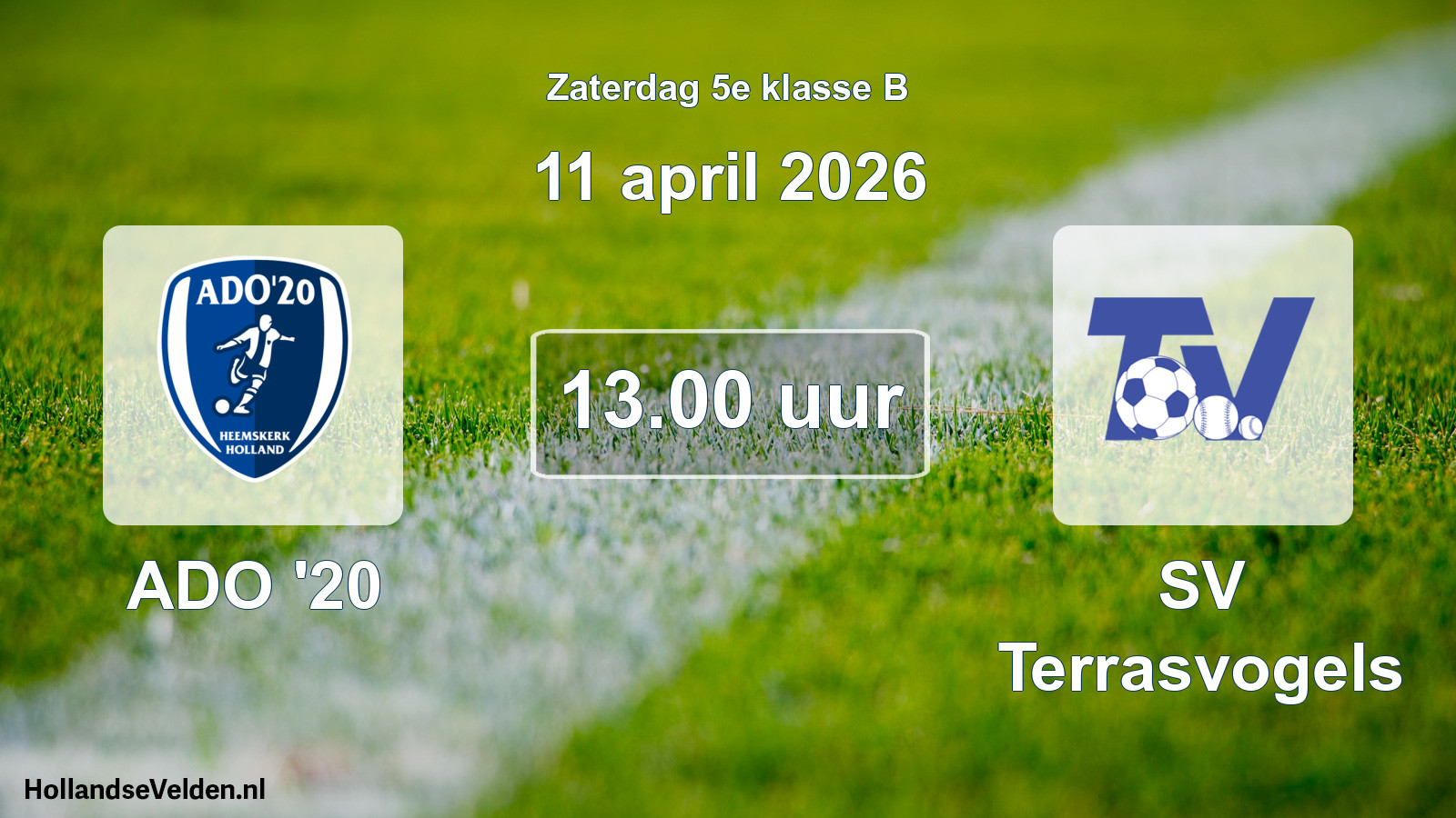 Scheduled Match: ADO '20 - SV Terrasvogels (11 April 2026)