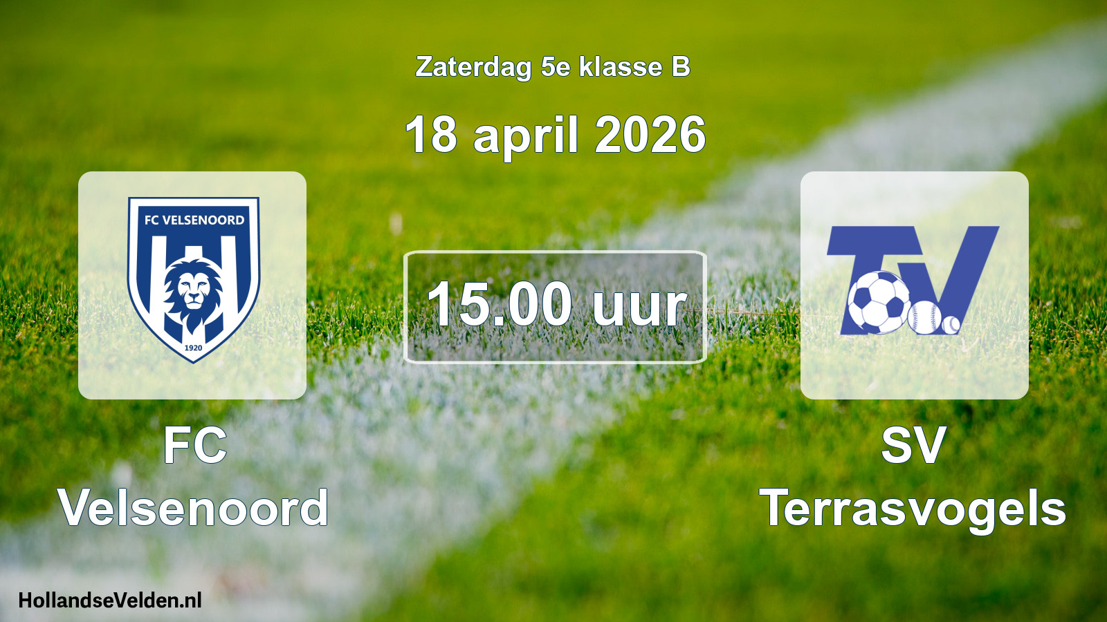 Scheduled Match: FC Velsenoord - SV Terrasvogels (18 April 2026)
