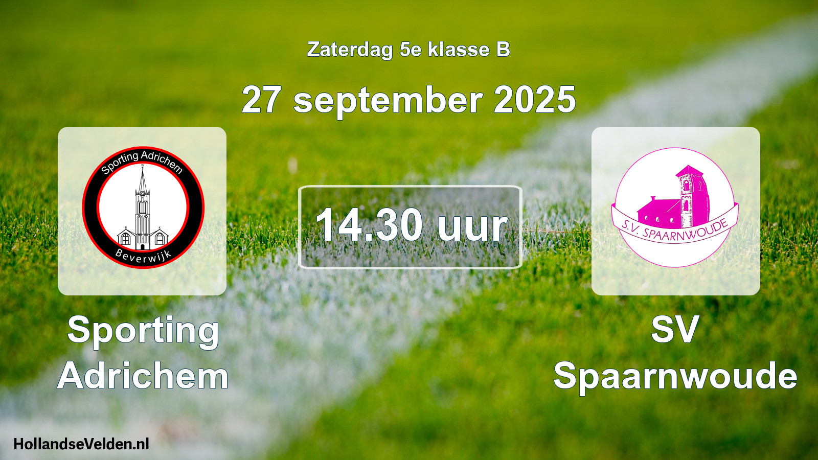 Scheduled Match: Sporting Adrichem - SV Spaarnwoude (27 September 2025)