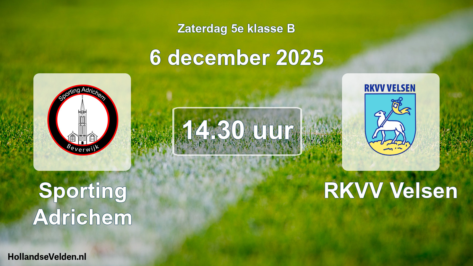 Scheduled Match: Sporting Adrichem - RKVV Velsen (6 December 2025)