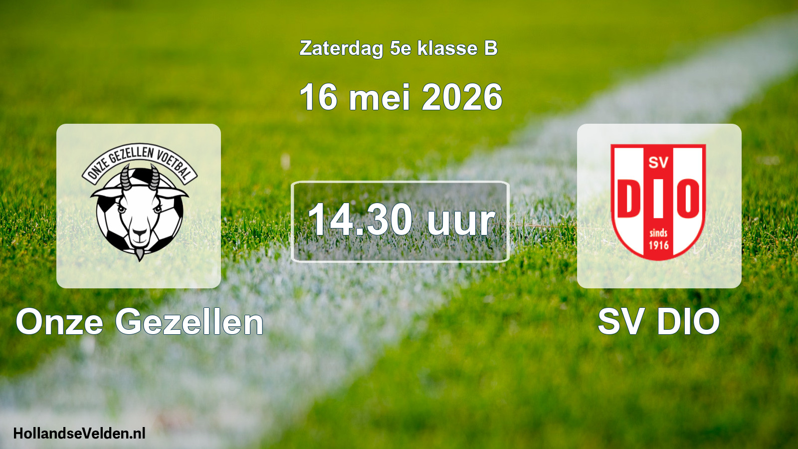 Scheduled Match: Onze Gezellen - SV DIO (16 May 2026)