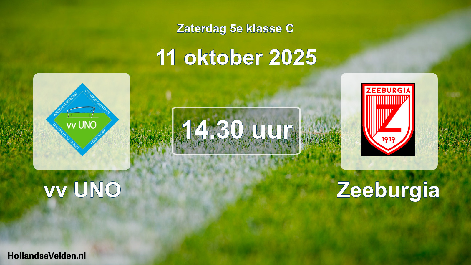Scheduled Match: vv UNO - Zeeburgia (11 October 2025)