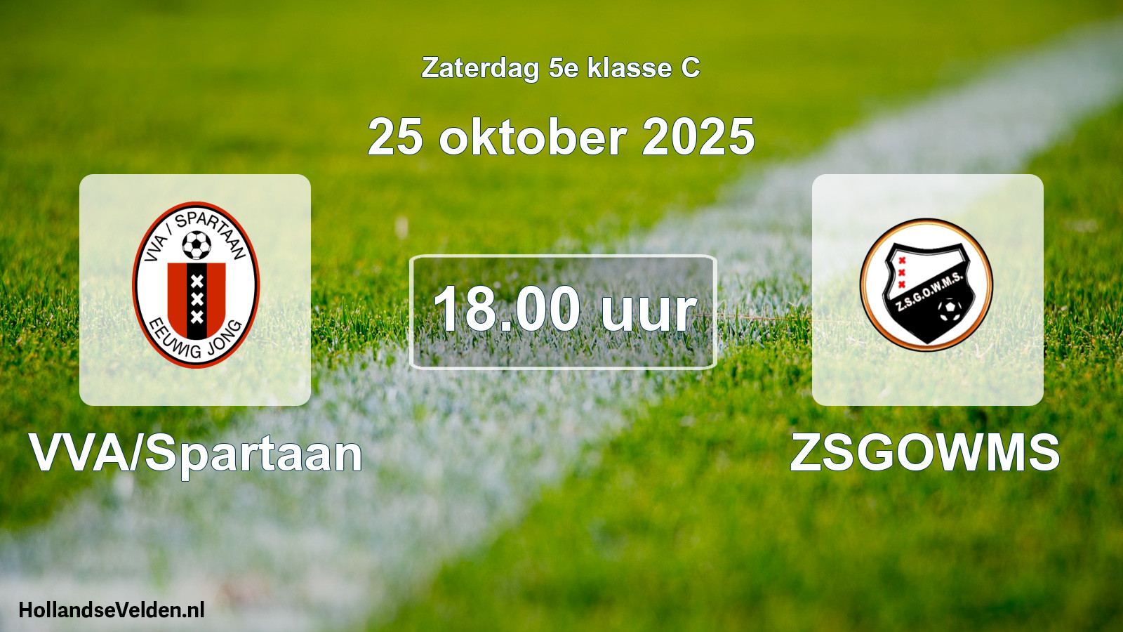 Geplande wedstrijd: VVA/Spartaan - ZSGOWMS (25 oktober 2025)