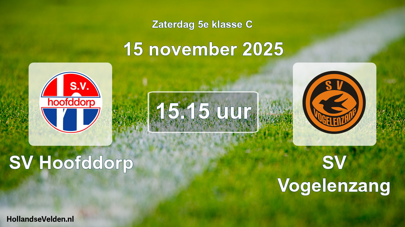 Scheduled Match: SV Hoofddorp - SV Vogelenzang (15 November 2025)