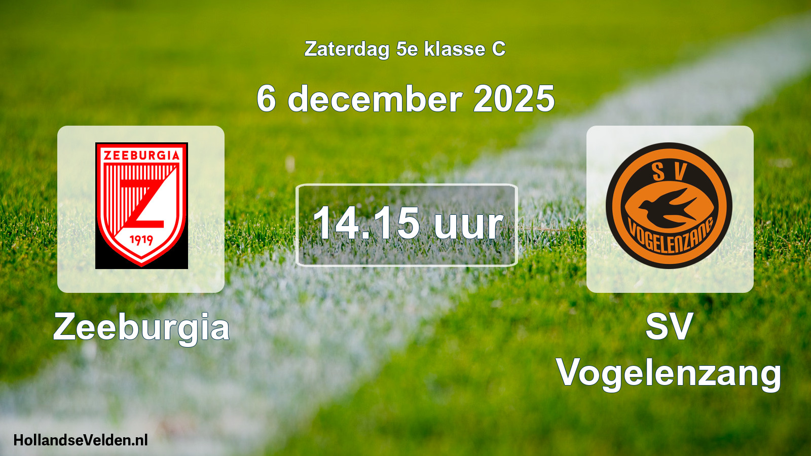 Geplande wedstrijd: Zeeburgia - SV Vogelenzang (6 december 2025)