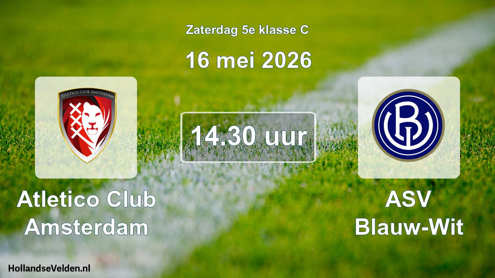 Scheduled Match: Atletico Club Amsterdam - ASV Blauw-Wit (16 May 2026)