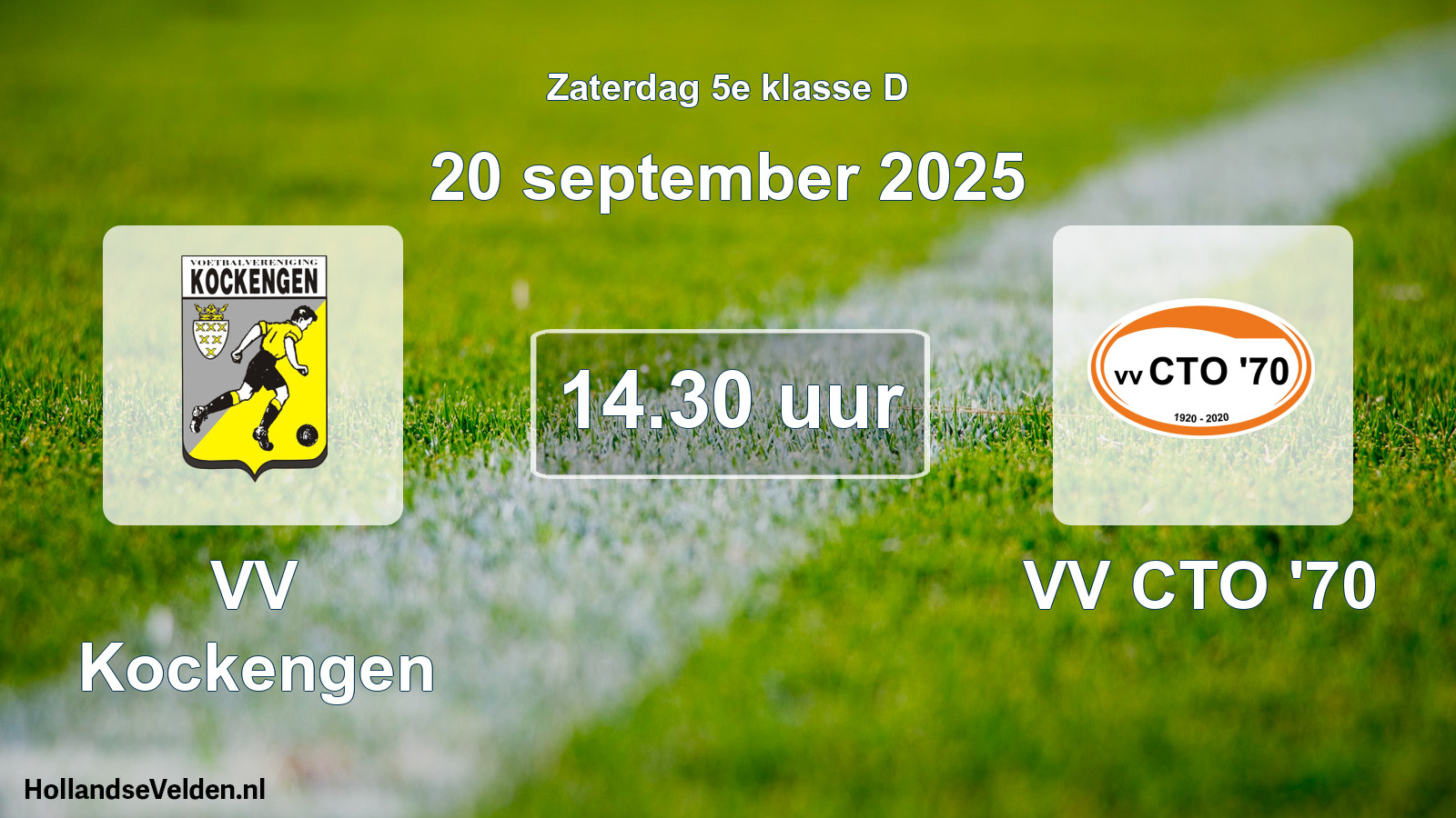 Geplande wedstrijd: VV Kockengen - VV CTO '70 (20 september 2025)