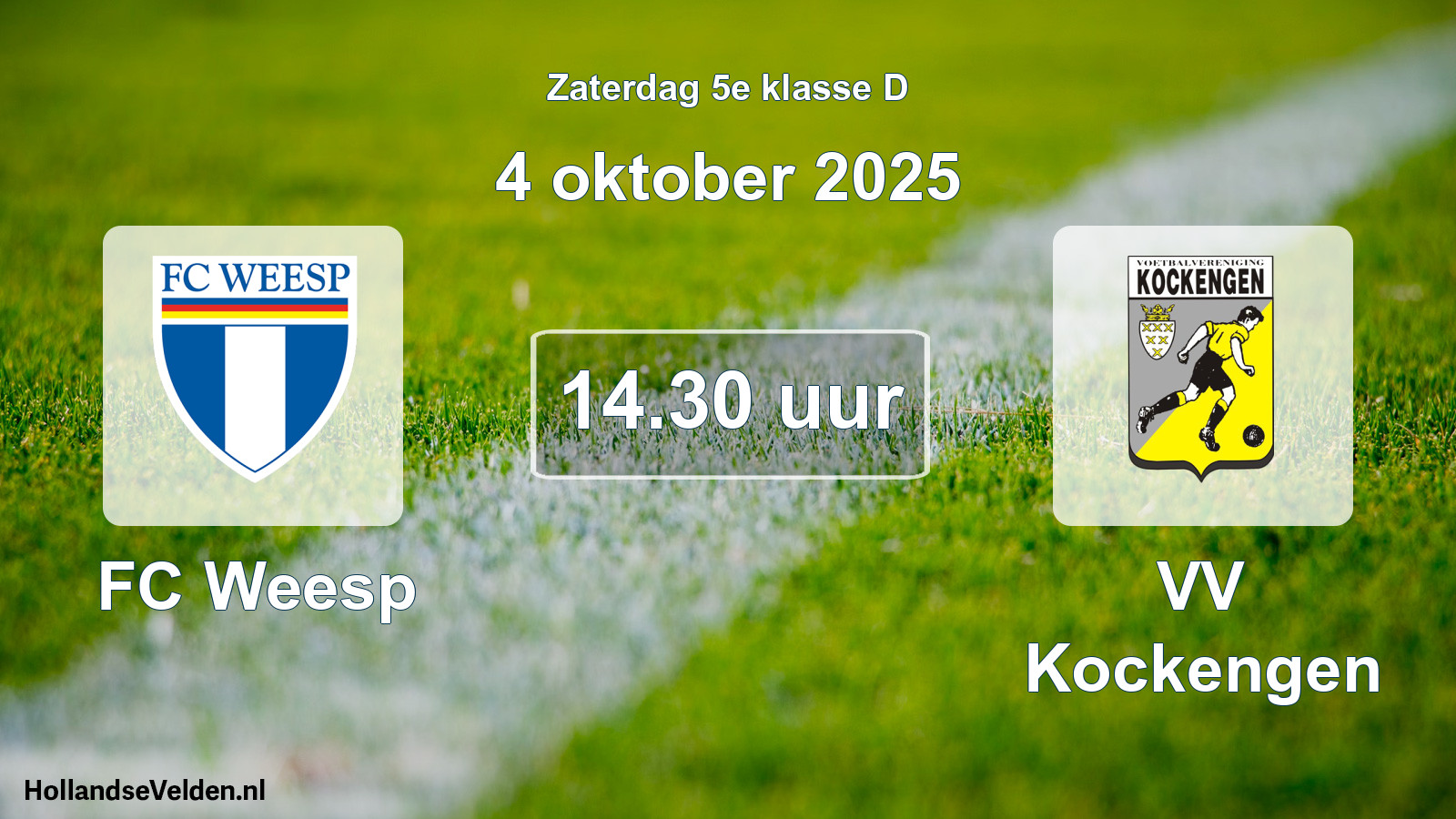 Scheduled Match: FC Weesp - VV Kockengen (4 October 2025)