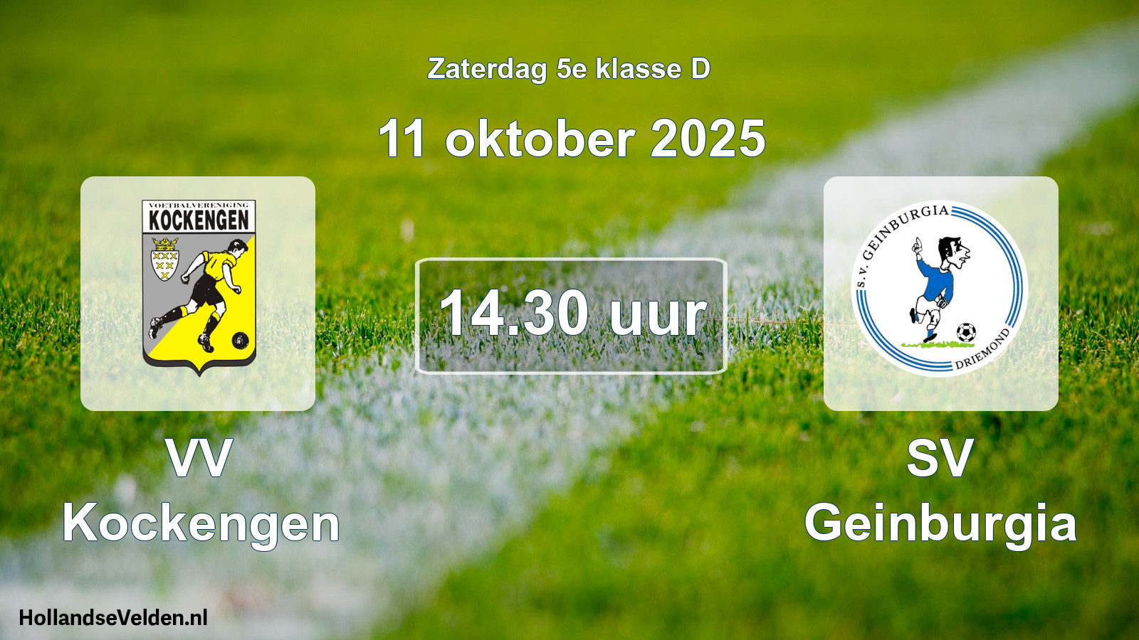 Geplande wedstrijd: VV Kockengen - SV Geinburgia (11 oktober 2025)