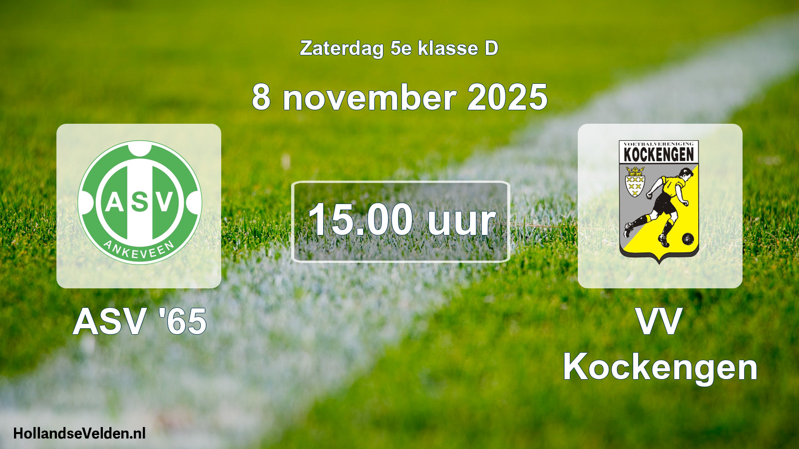 Geplande wedstrijd: ASV '65 - VV Kockengen (8 november 2025)