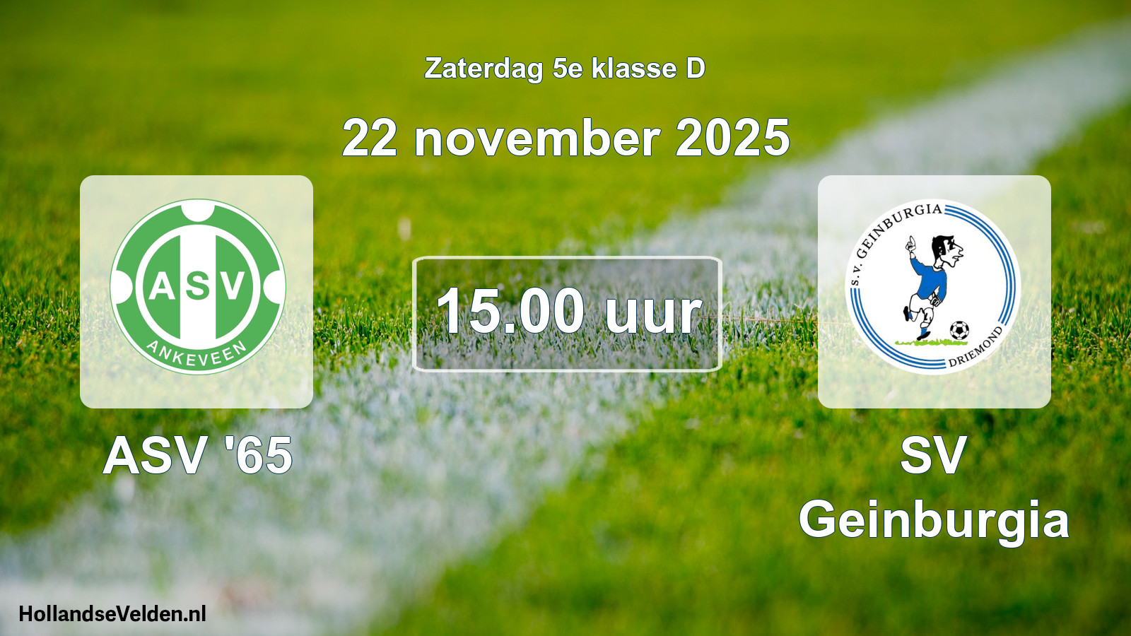 Scheduled Match: ASV '65 - SV Geinburgia (22 November 2025)