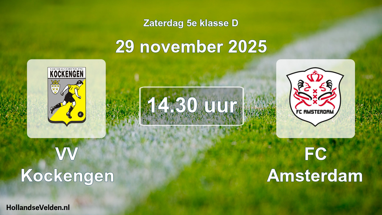Geplande wedstrijd: VV Kockengen - FC Amsterdam (29 november 2025)
