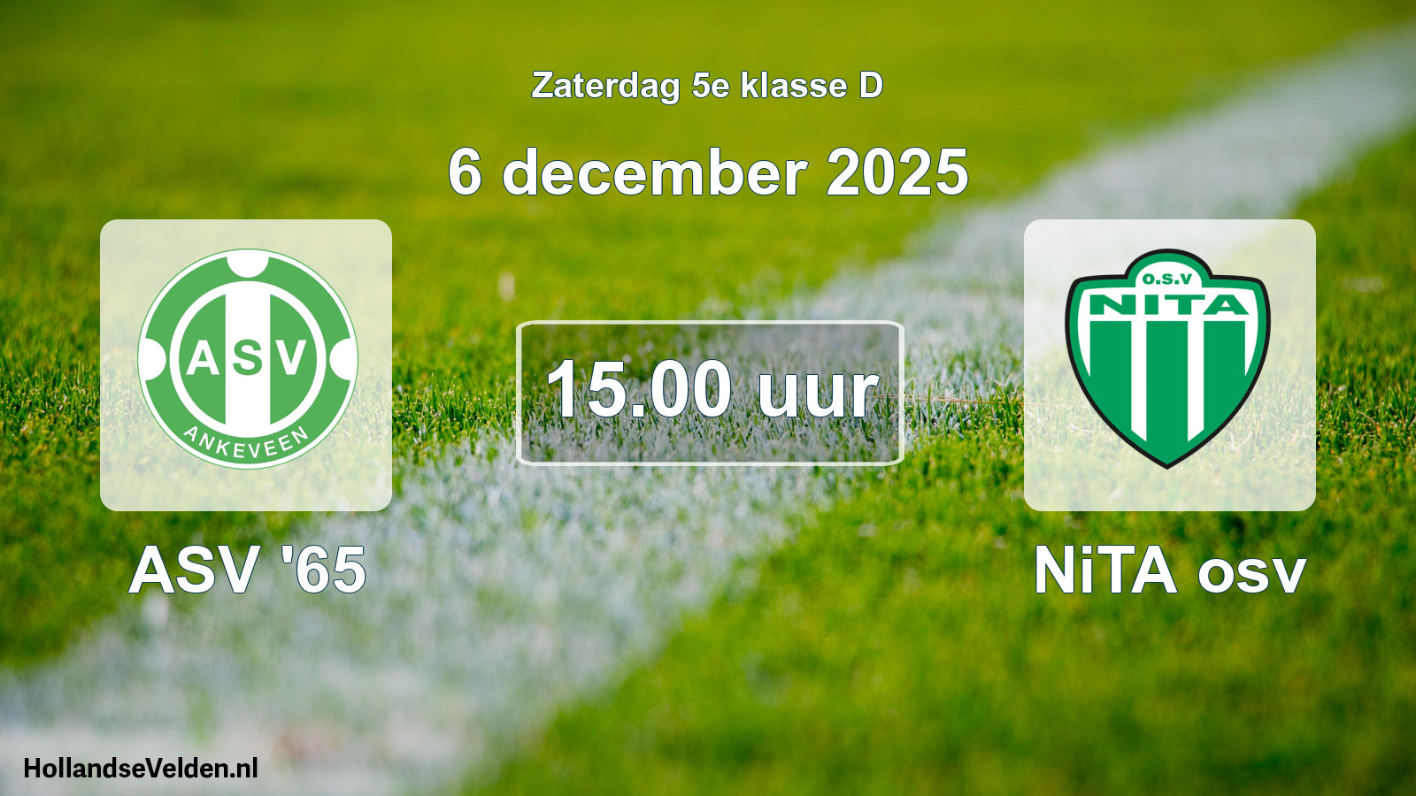 Geplande wedstrijd: ASV '65 - NiTA osv (6 december 2025)