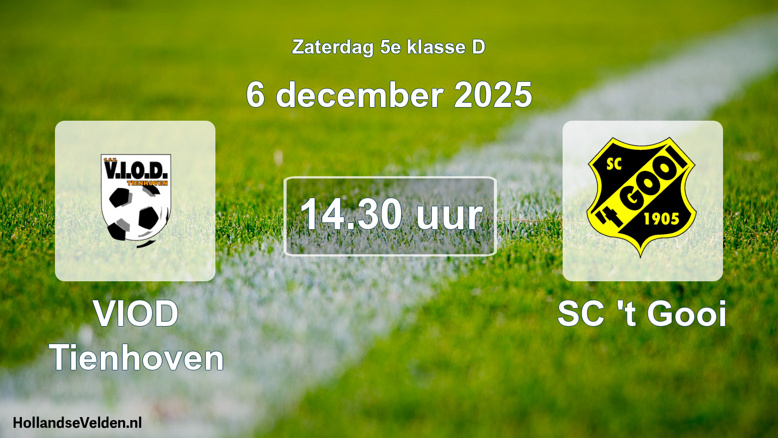 Geplande wedstrijd: VIOD Tienhoven - SC 't Gooi (6 december 2025)