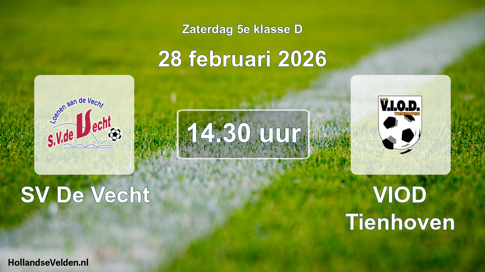 Geplande wedstrijd: SV De Vecht - VIOD Tienhoven (28 februari 2026)