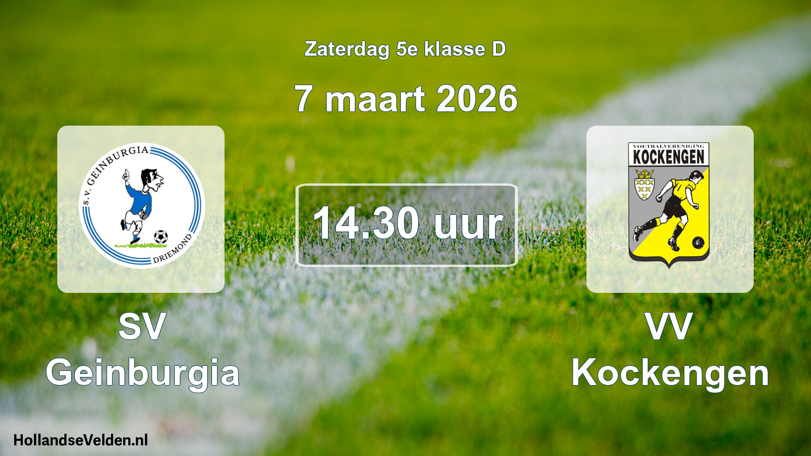 Geplande wedstrijd: SV Geinburgia - VV Kockengen (7 maart 2026)