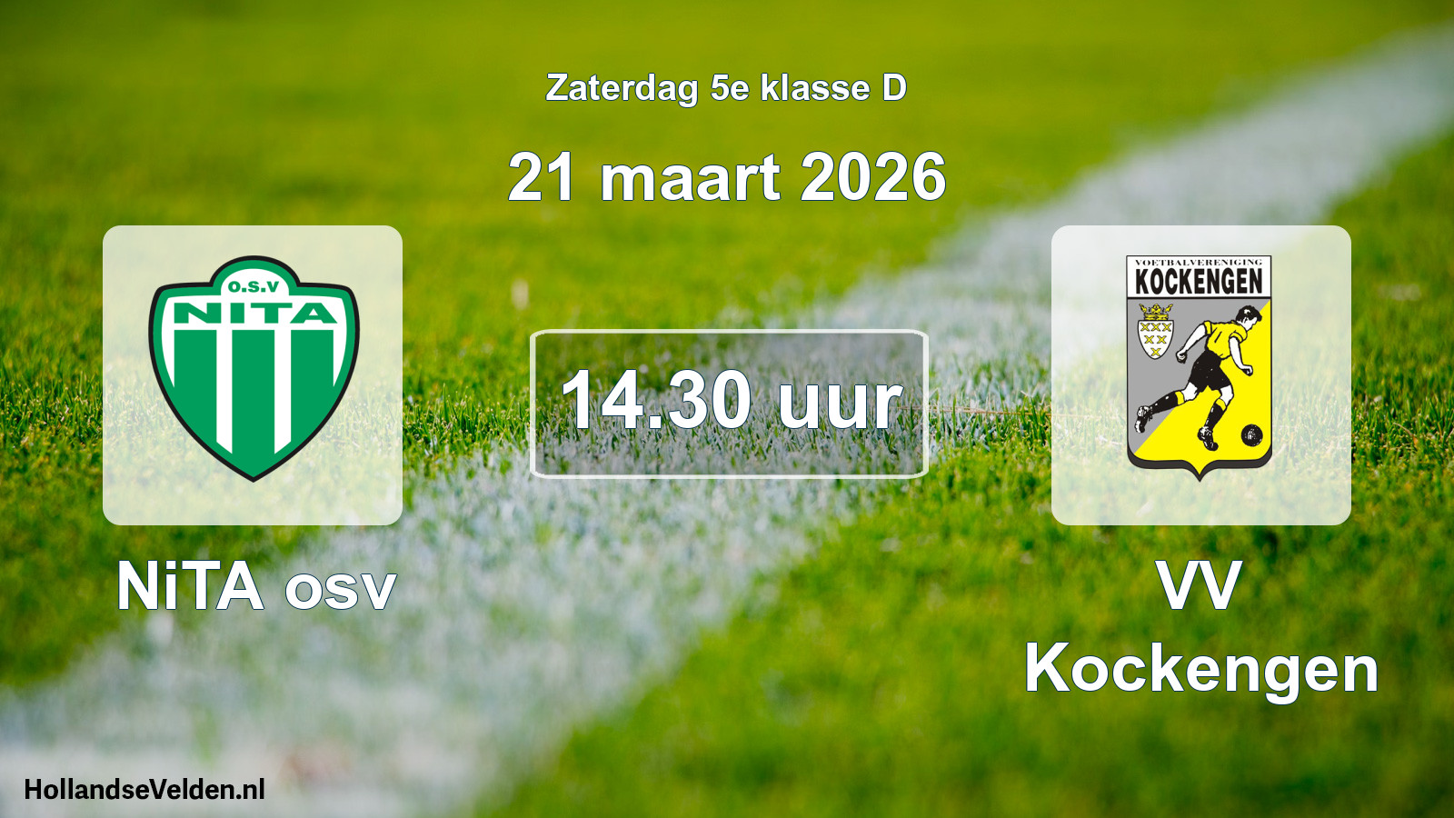 Geplande wedstrijd: NiTA osv - VV Kockengen (21 maart 2026)