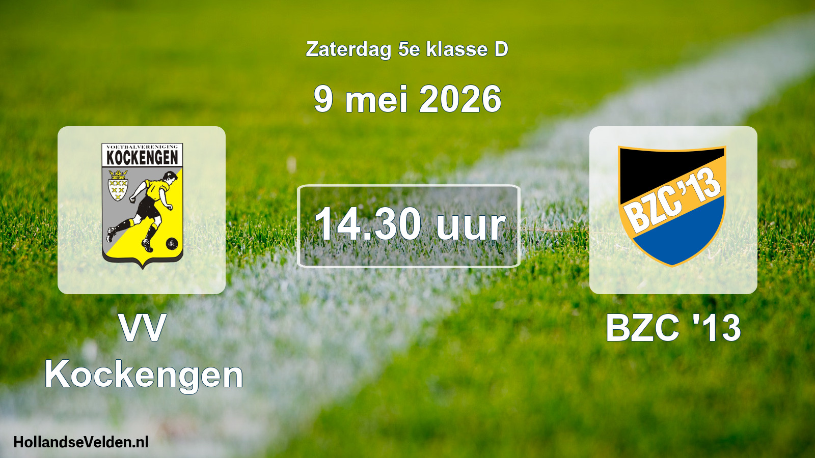 Geplande wedstrijd: VV Kockengen - BZC '13 (9 mei 2026)