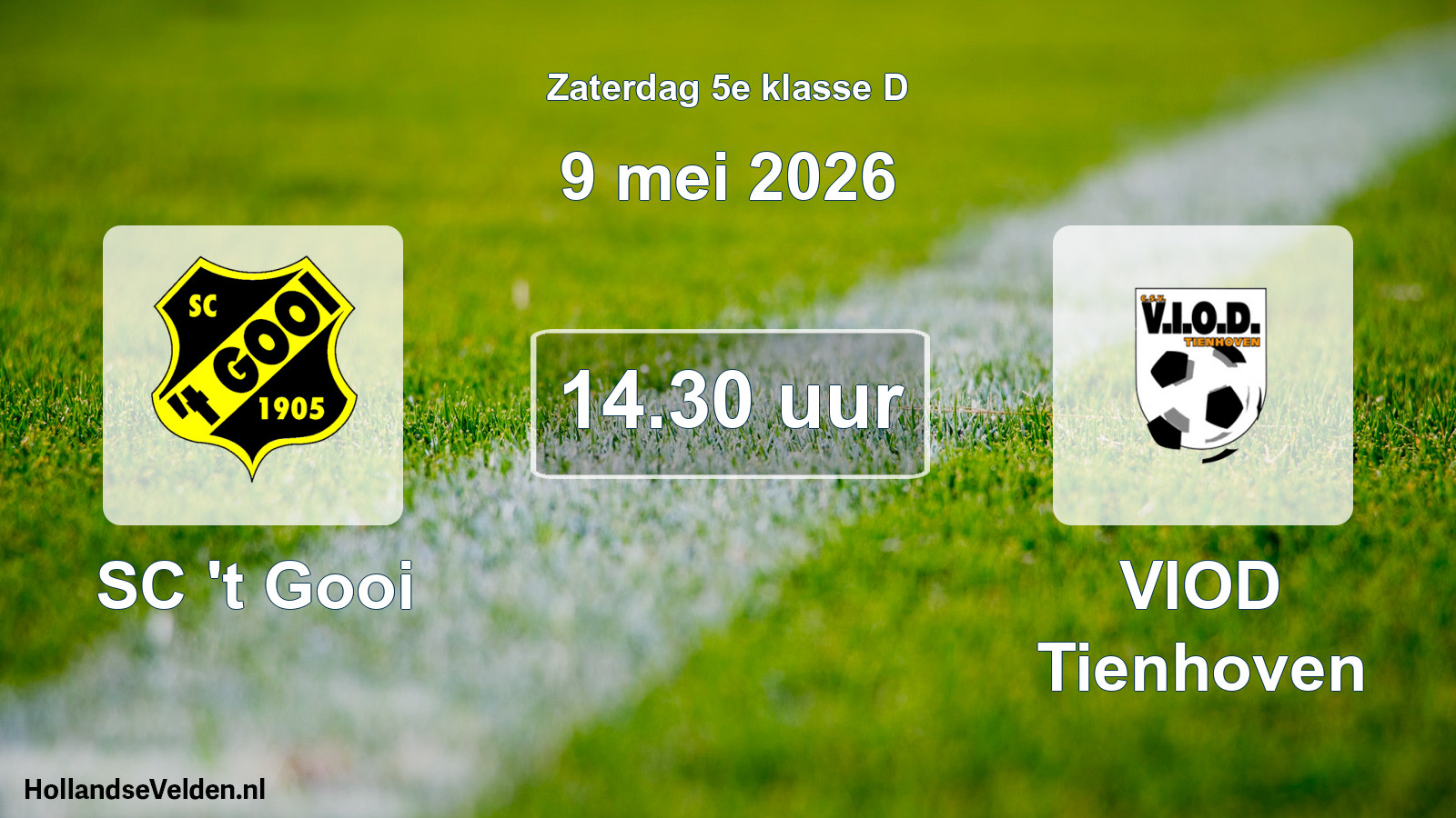 Geplande wedstrijd: SC 't Gooi - VIOD Tienhoven (9 mei 2026)