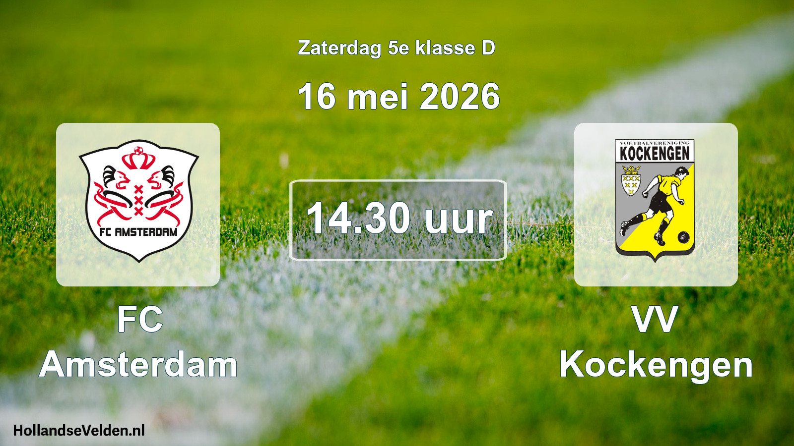 Geplande wedstrijd: FC Amsterdam - VV Kockengen (16 mei 2026)