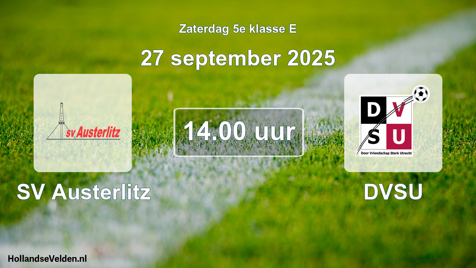 Geplande wedstrijd: SV Austerlitz - DVSU (27 september 2025)