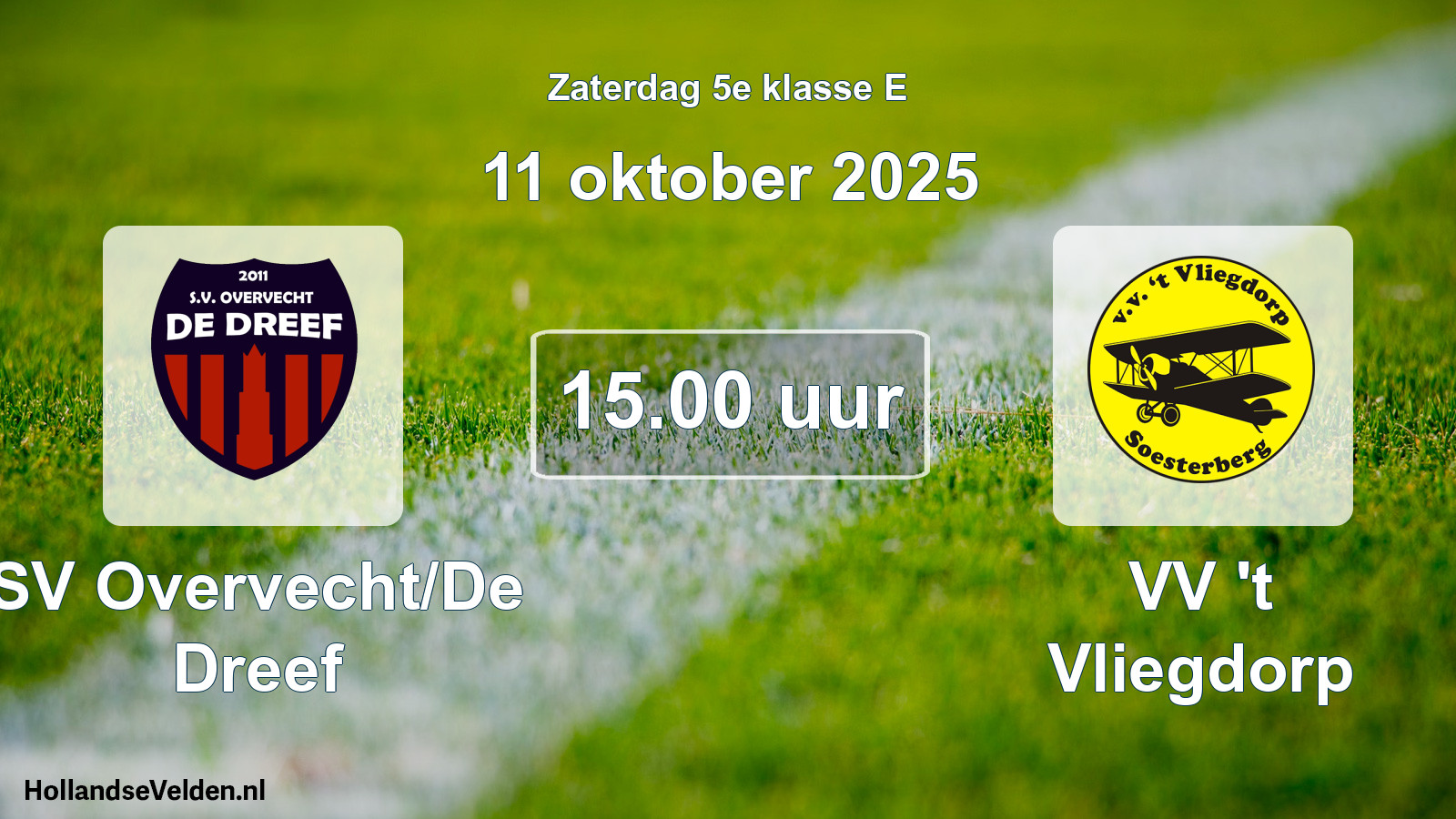 Scheduled Match: SV Overvecht/De Dreef - VV 't Vliegdorp (11 October 2025)