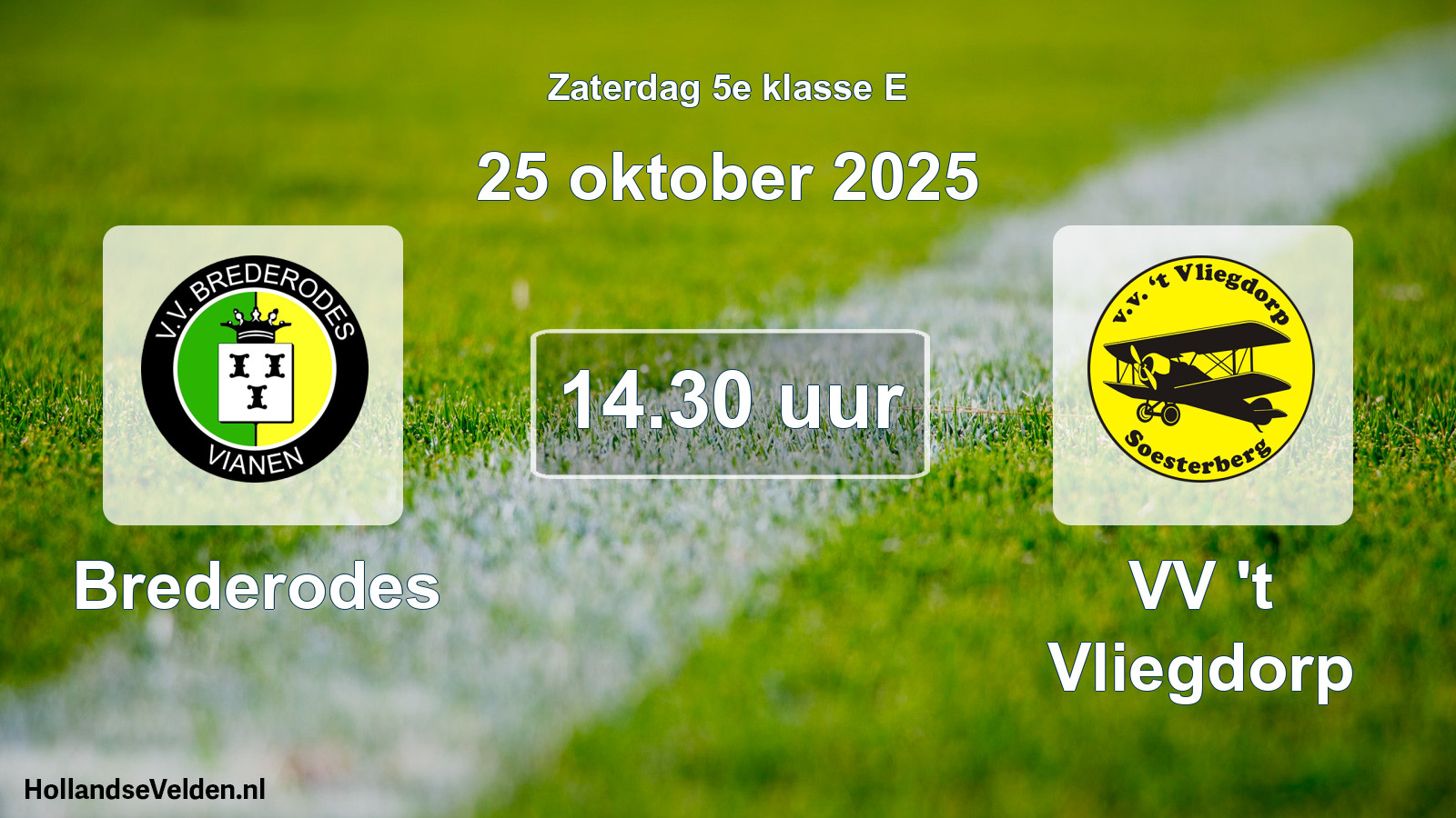 Scheduled Match: Brederodes - VV 't Vliegdorp (25 October 2025)