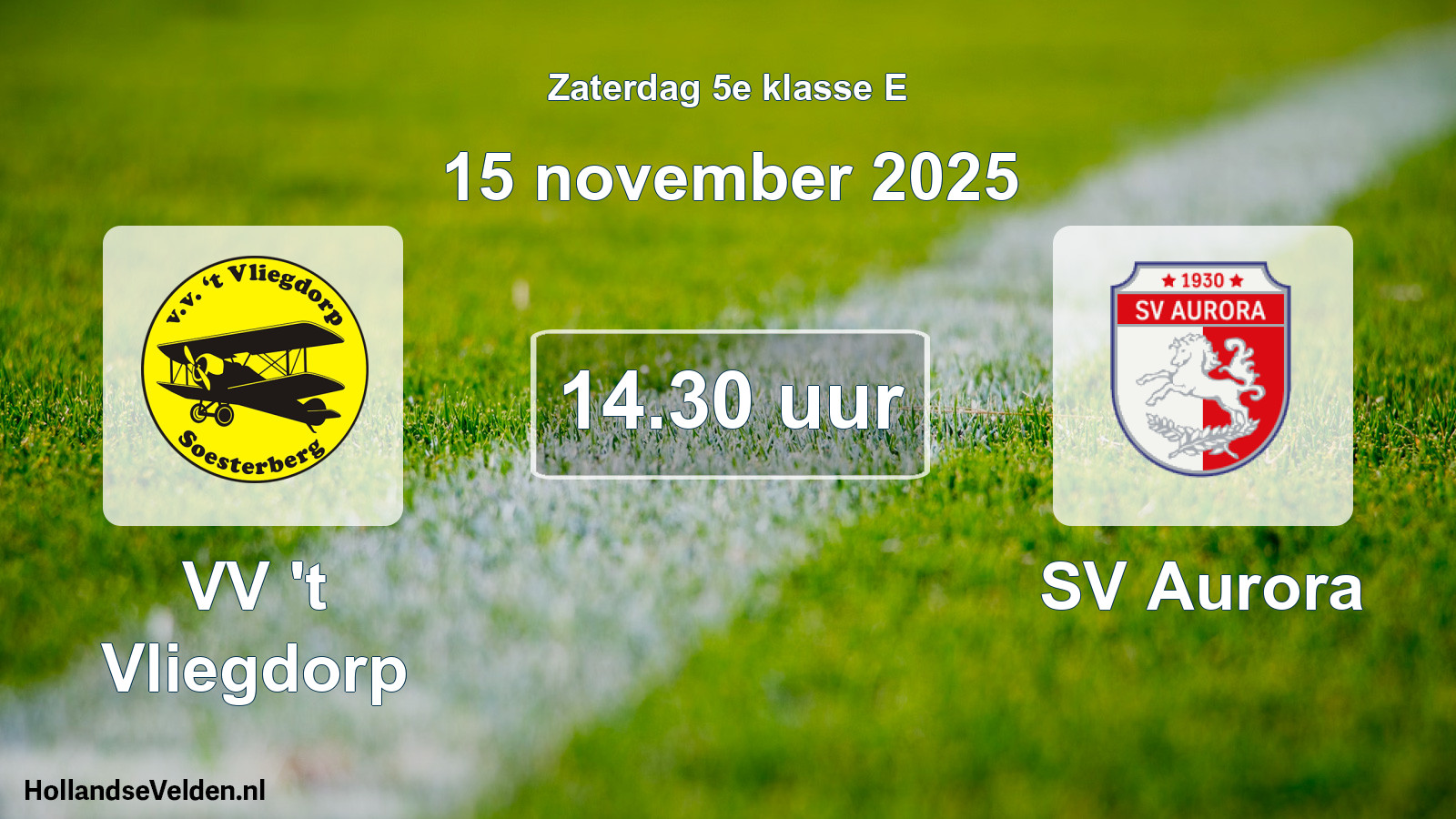 Scheduled Match: VV 't Vliegdorp - SV Aurora (15 November 2025)