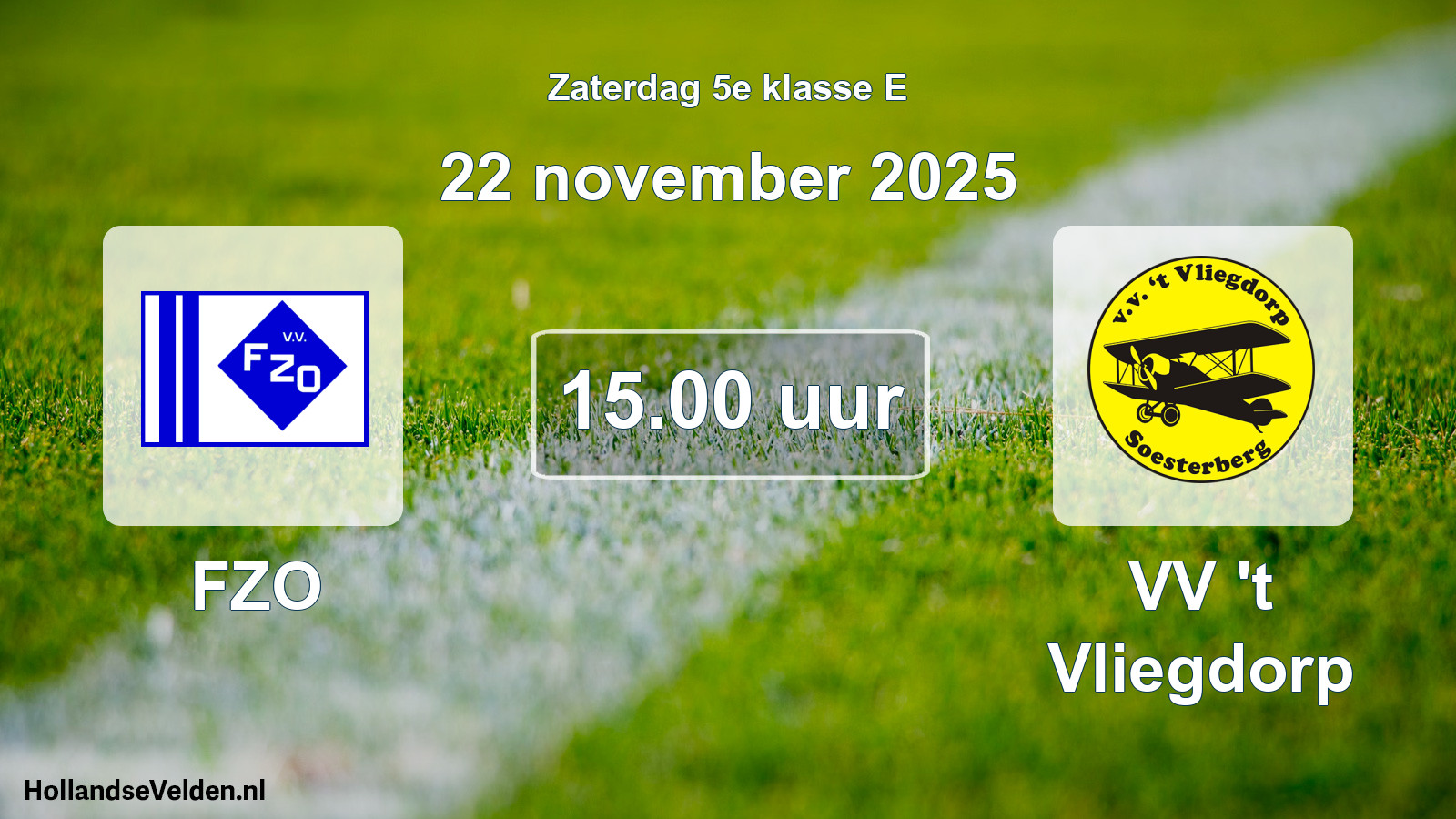 Geplande wedstrijd: FZO - VV 't Vliegdorp (22 november 2025)