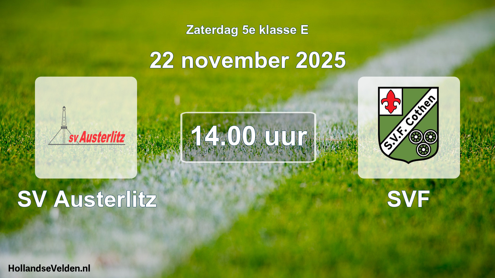 Geplande wedstrijd: SV Austerlitz - SVF (22 november 2025)