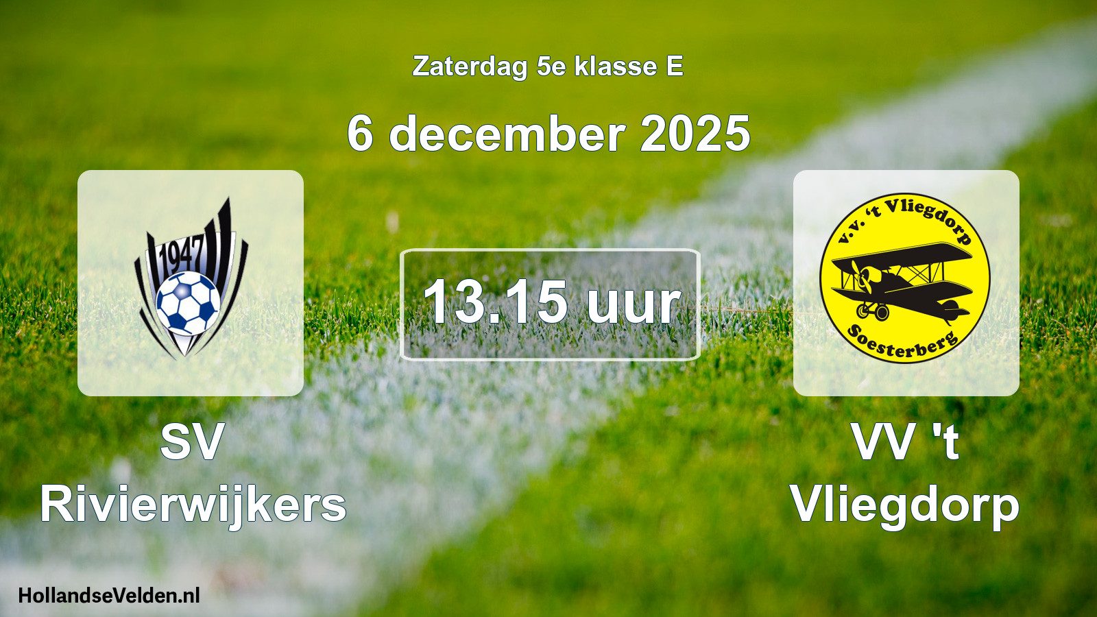 Scheduled Match: SV Rivierwijkers - VV 't Vliegdorp (6 December 2025)