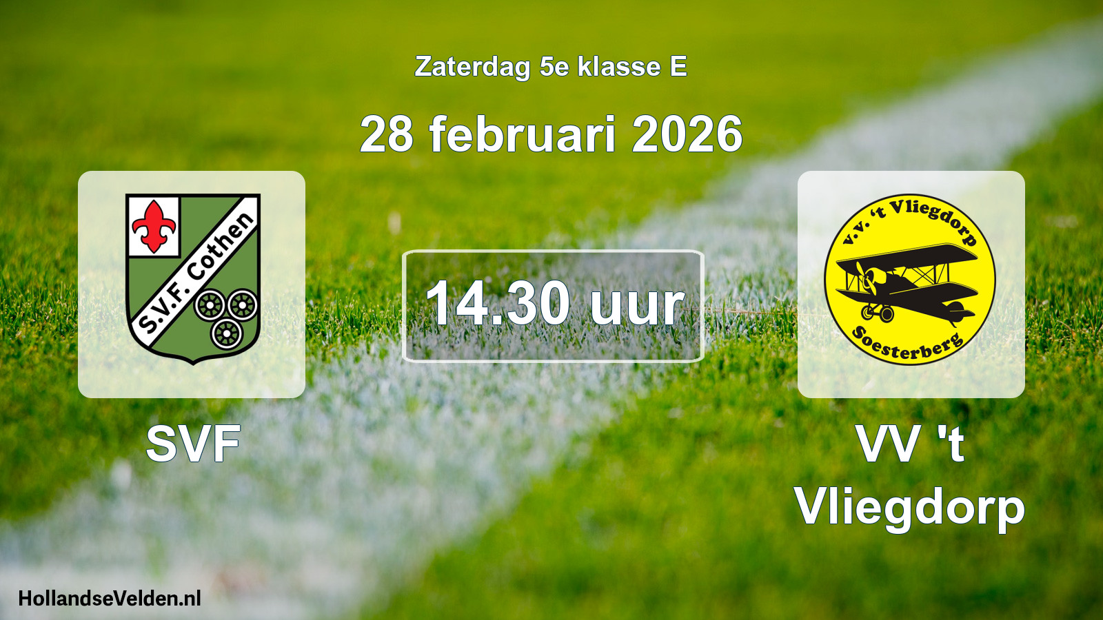 Scheduled Match: SVF - VV 't Vliegdorp (28 February 2026)