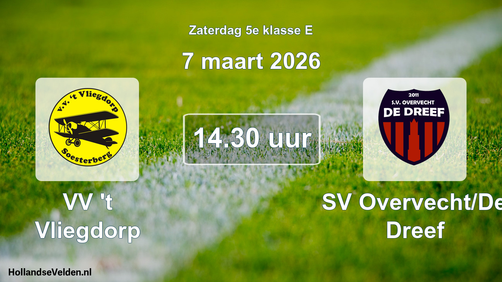 Scheduled Match: VV 't Vliegdorp - SV Overvecht/De Dreef (7 March 2026)