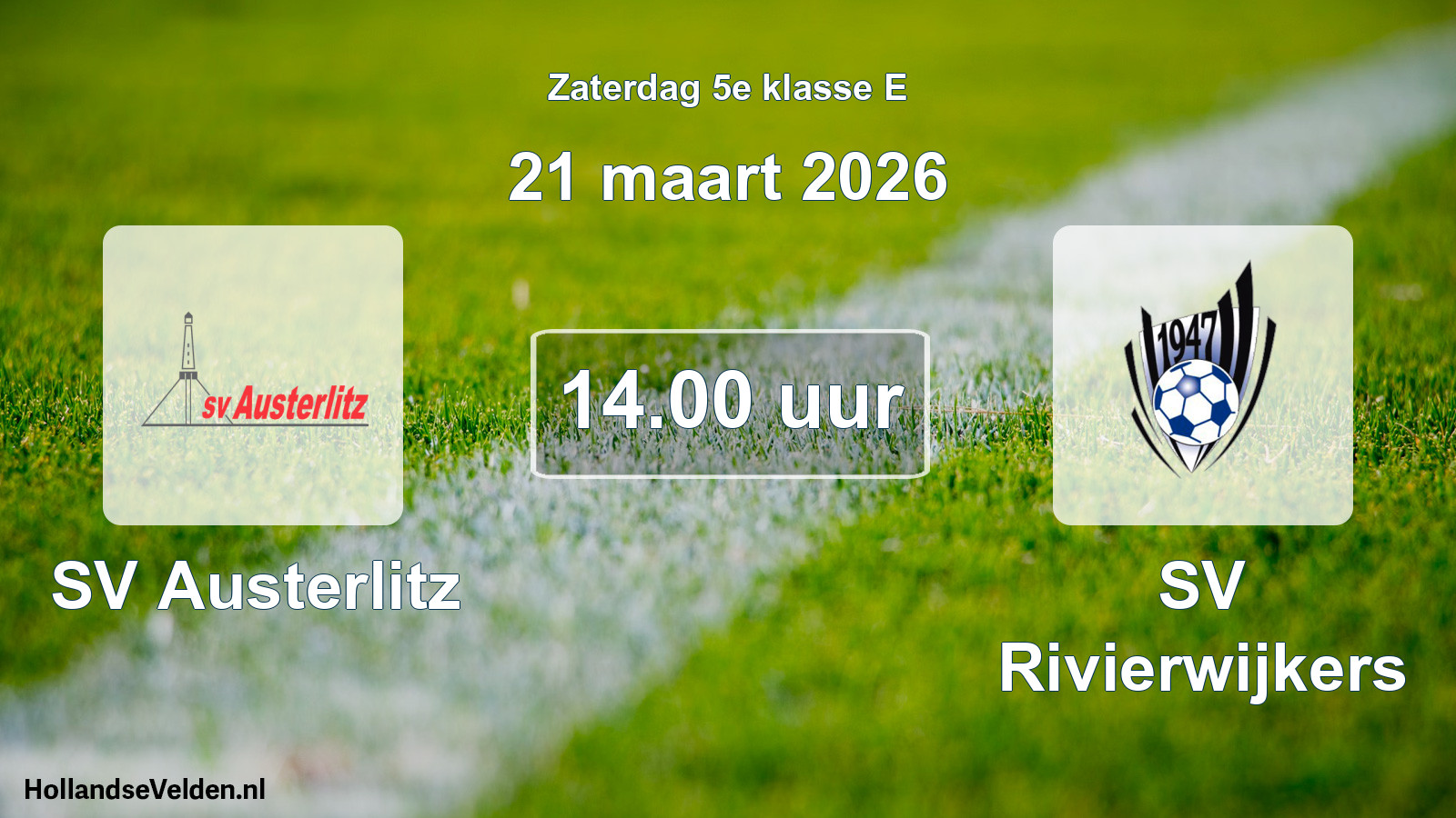 Scheduled Match: SV Austerlitz - SV Rivierwijkers (21 March 2026)