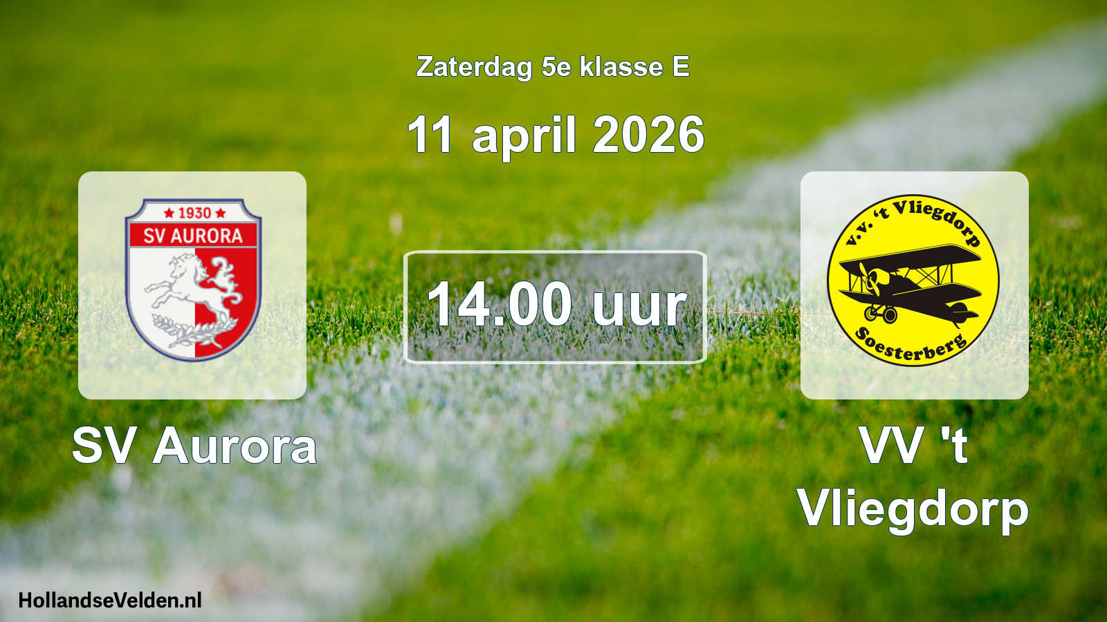 Scheduled Match: SV Aurora - VV 't Vliegdorp (11 April 2026)
