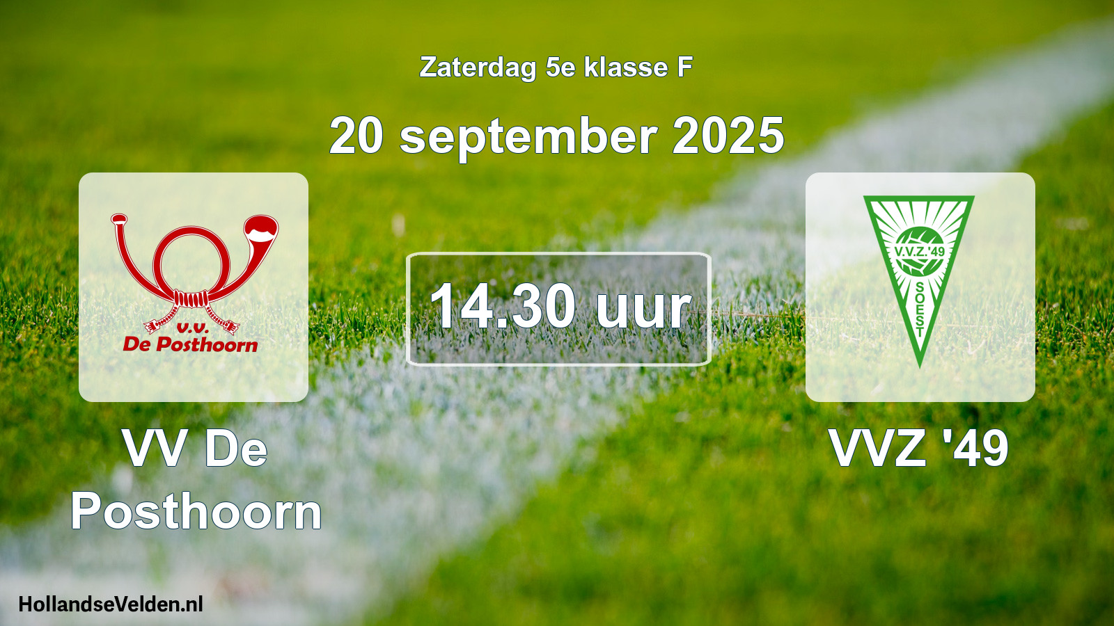 Geplande wedstrijd: VV De Posthoorn - VVZ '49 (20 september 2025)