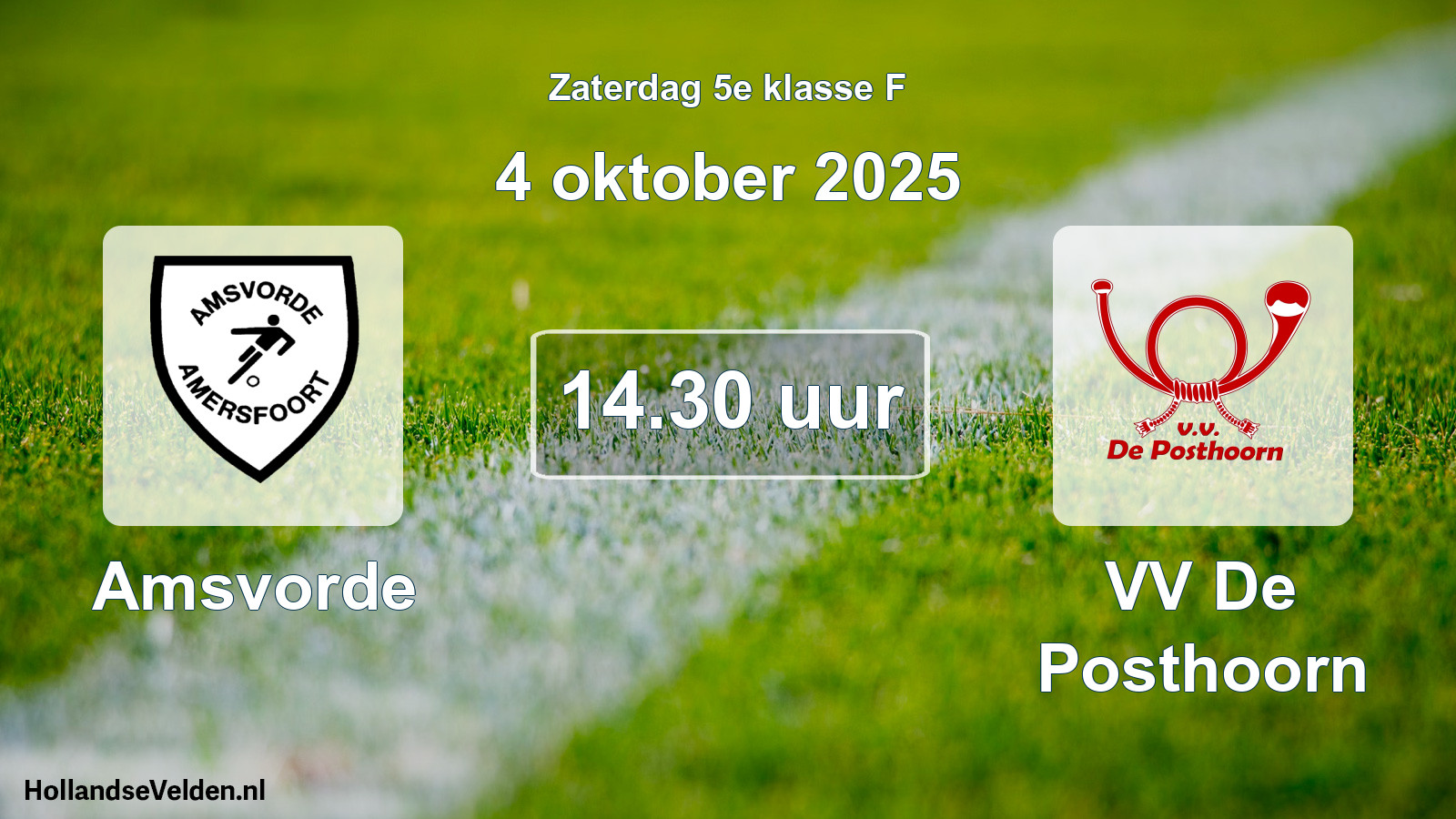 Geplande wedstrijd: Amsvorde - VV De Posthoorn (4 oktober 2025)